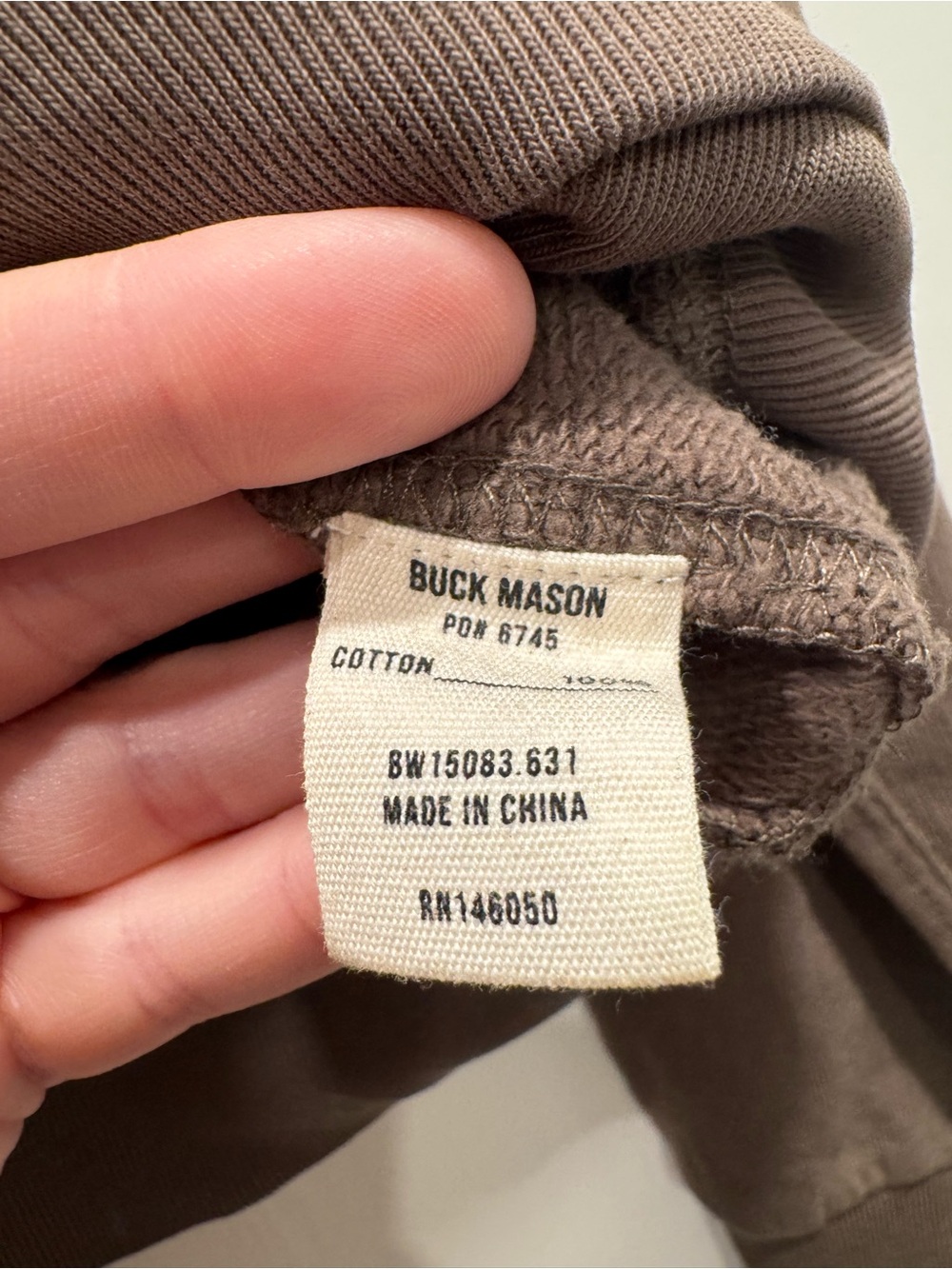 Buck Mason Women’s Cropped Quarter Zip Sweatshirt Small Brown Fall Autumn Cozy - Picture 8 of 10